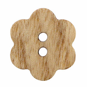 Flower Novelty Button - Burnt Wood