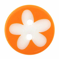 Flower Novelty Button - Orange