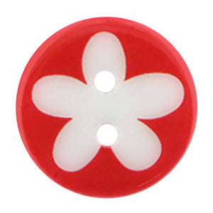 Flower Novelty Button - Red