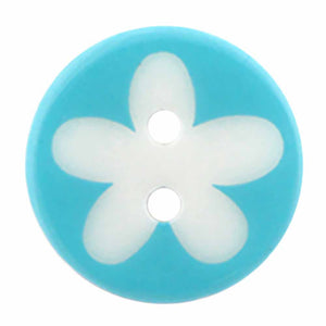 Flower Novelty Button - Turquoise
