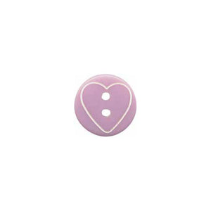 Heart Novelty Button - Mauve
