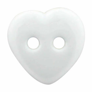 Heart Novelty Button - White