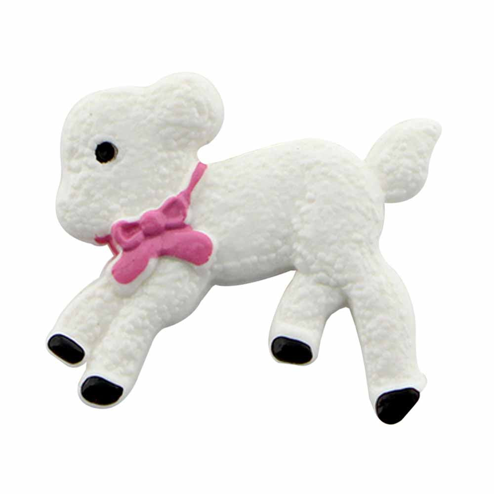Lamb Novelty Button - White